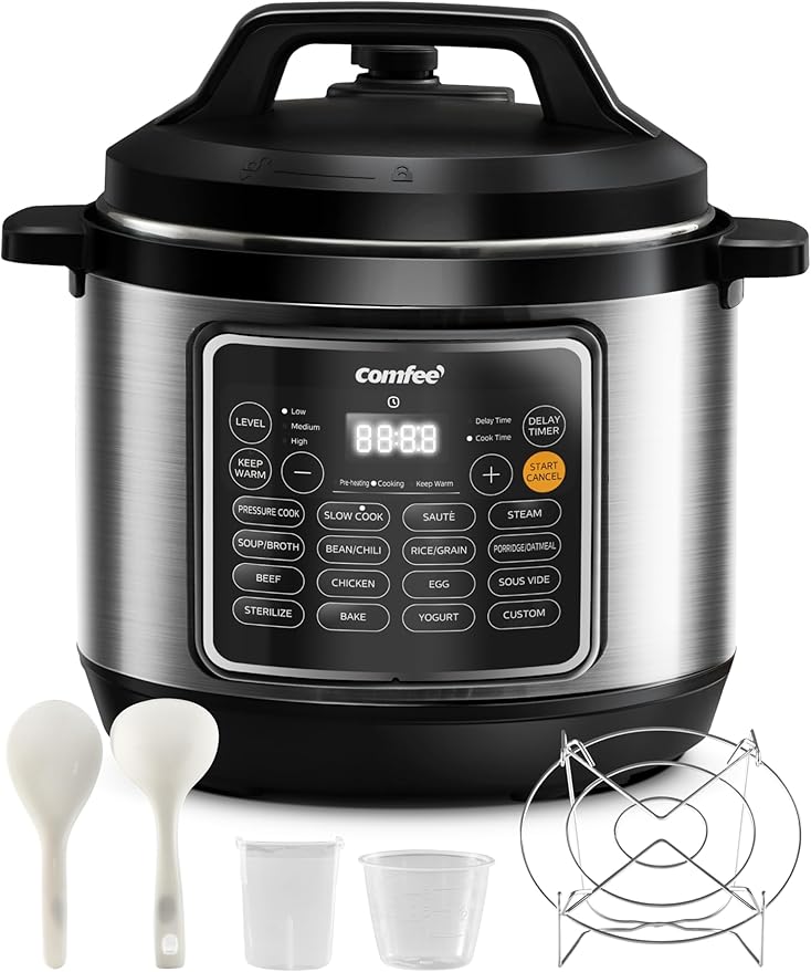 Open Box Deal – COMFEE’ 8-Quart Multi-Functional Pressure Cooker with 16 Cooking Presets and Healthy Ceramic Inner Pot (Like New Condition)