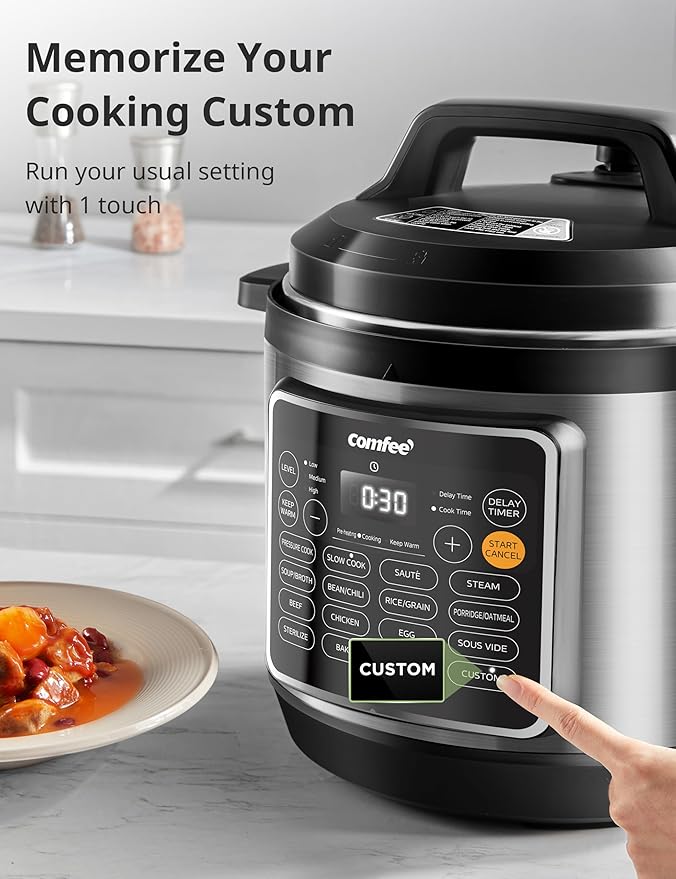 Open Box Deal – COMFEE’ 8-Quart Multi-Functional Pressure Cooker with 16 Cooking Presets and Healthy Ceramic Inner Pot (Like New Condition)