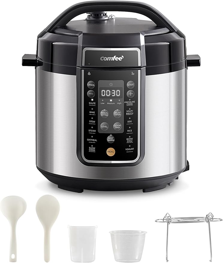 Open Box Deal – COMFEE’ 6-Quart Multi-Functional Pressure Cooker with 13 Cooking Presets and Healthy Ceramic Inner Pot (Like New Condition)