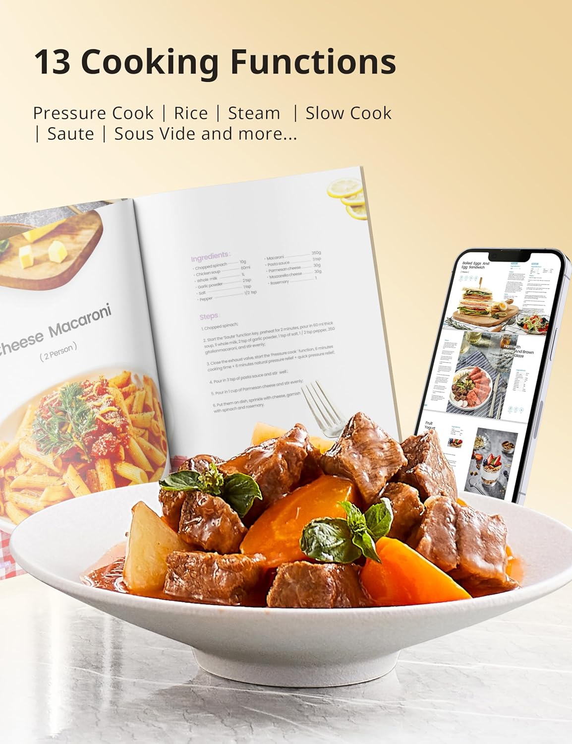 Open Box Deal – COMFEE’ 6-Quart Multi-Functional Pressure Cooker with 13 Cooking Presets and Healthy Ceramic Inner Pot (Like New Condition)